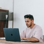Man Looking On Computer
