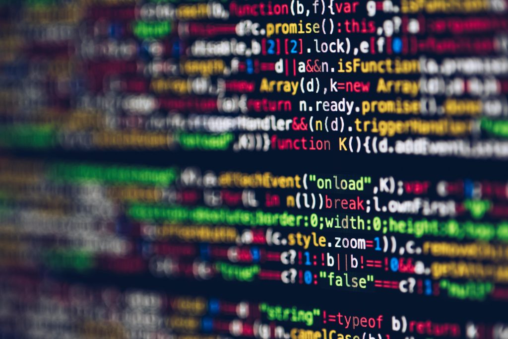 Close up of multicolored code