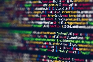 Close up of multicolored code